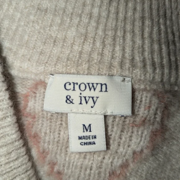 🩷♥️Crown& Ivy M Sweater Hearts - Picture 3 of 5